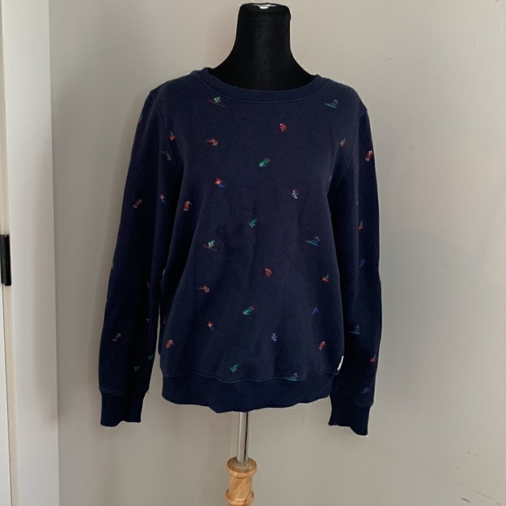 Roots crew neck sweaters winter ski snowboard theme Canadian mountain sz m